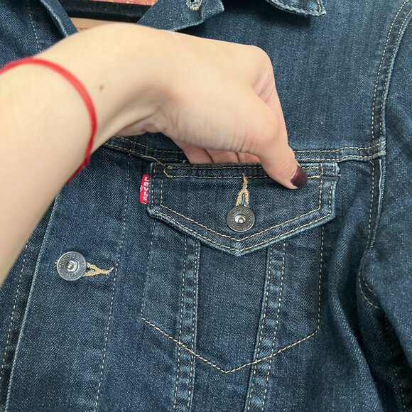 Levi's Dark Denim Trucker Jacket - Small Excellent Condition - Picture 2 of 8